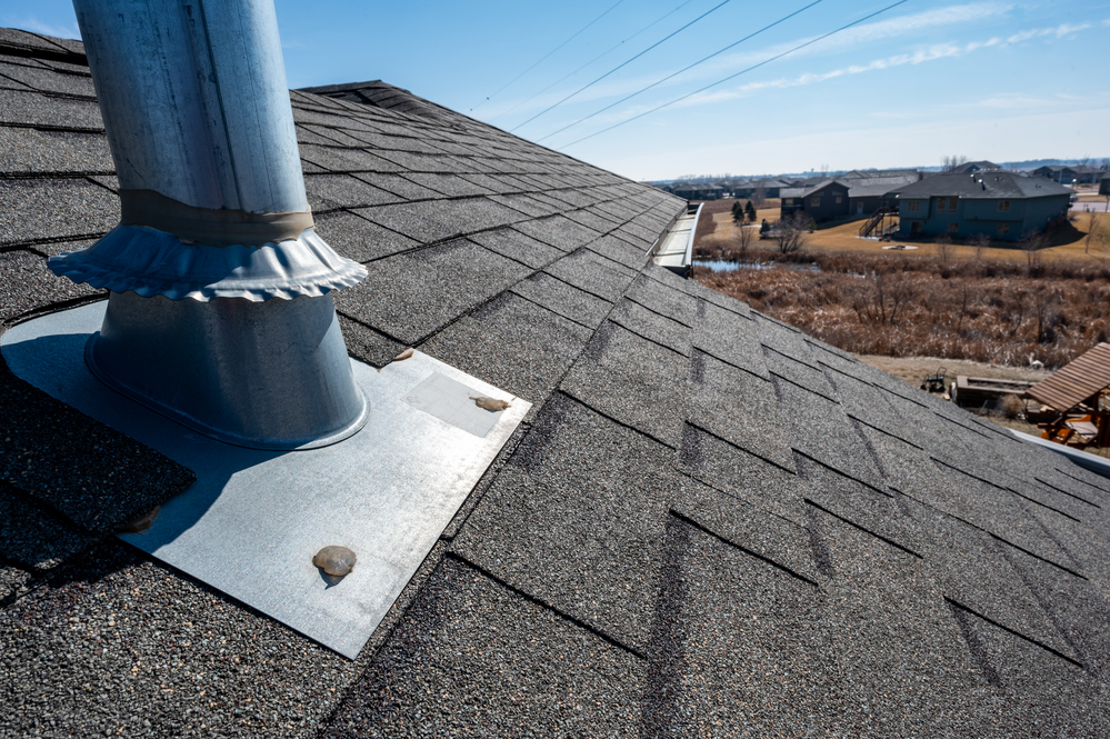 roof flashing around pipe penetration